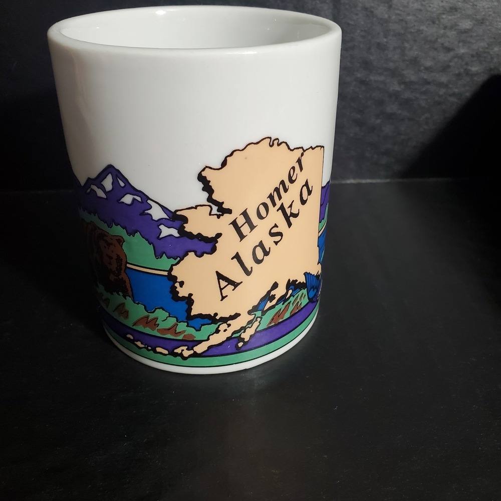 Homer Alaska Coffee Mug Nature Graphics Brown Bear Fish Outdoors - Picture 3 of 10